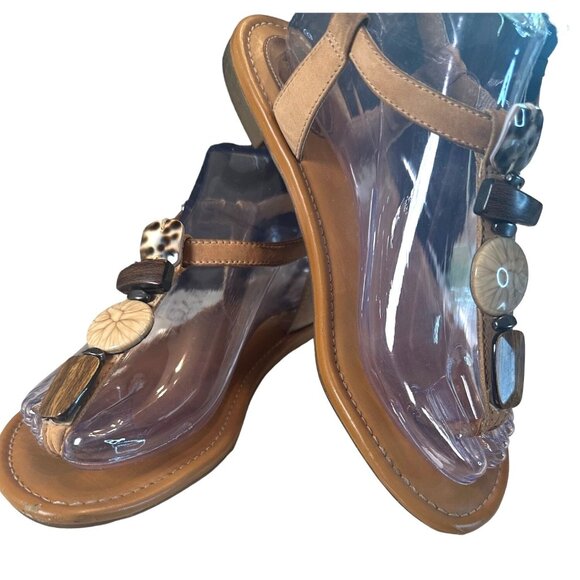 Clarks Indira Pompano Sandals Tan Color with Neutral Stones‎ Women's Size 7.5 - Picture 1 of 11